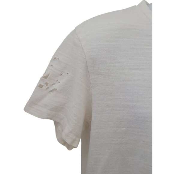 AllSaints ARCHIE Oversized Distressed White Cotton Crewneck Short Sleeve Tee XS - Picture 5 of 9